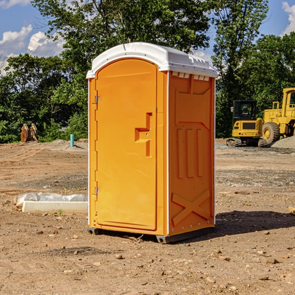 how often are the portable restrooms cleaned and serviced during a rental period in Boyce